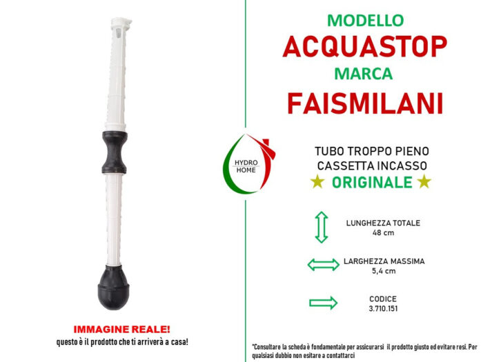 Tubo troppo pieno Acquastop cassetta incasso Faismilani - immagine 2