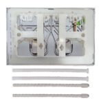 Placca doppio tasto Plain Cromo lucido cassetta incasso Oli - immagine 2