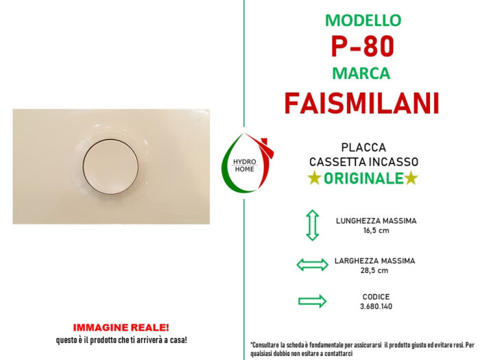 Placca esterna P-80 champagne per cassetta incasso Faismilani - immagine 3