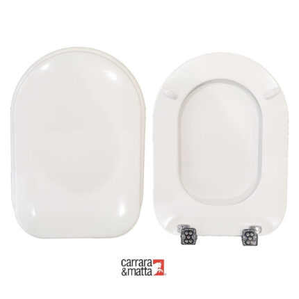 Copriwater Sintesi Cesame legno verniciato bianco Carrara & Matta