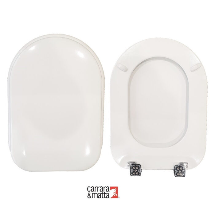Copriwater Sintesi Cesame legno verniciato bianco Carrara & Matta - immagine 1