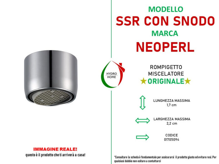 Rompigetto con snodo interno per rubinetto Neoperl SSR F22x1 cromato - immagine 2