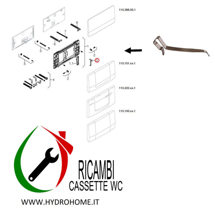 Molla di ricambio per placche modelli vecchi Geberit - immagine 3