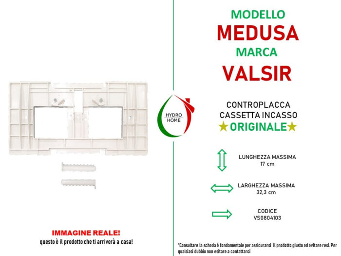 Controplacca monotasto Angel Medusa cassetta incasso Valsir - immagine 2