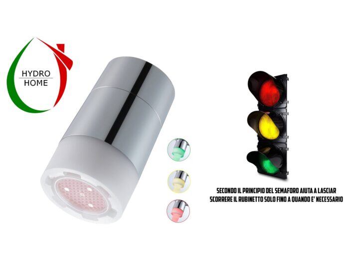 Aeratore a Led con fascio di luce Neoperl Traffic Light Led cromato - immagine 4