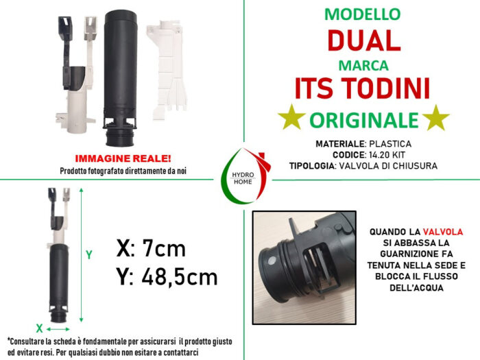 Valvola di scarico Dual con Staffa per cassetta incasso ITS Todini - immagine 2