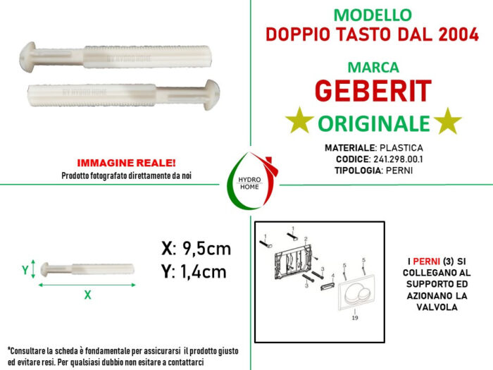 Perni di comando per placca doppio tasto dal 2004 Geberit - immagine 2