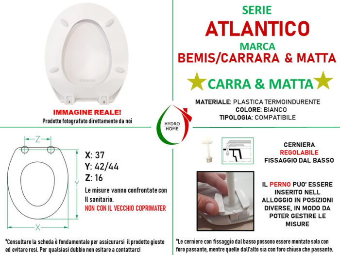 Copriwater Universale Atlantico termoindurente bianco Carrara & Matta - immagine 2