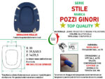 Copriwater Stile Pozzi Ginori legno rivestito in resina poliestere Blu Fondale - immagine 2