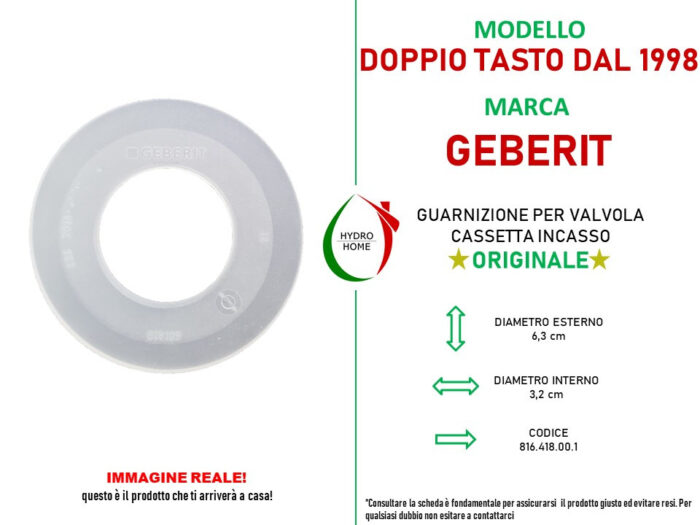 Guarnizione 63X32 mm per valvola doppio tasto dal 1998 Geberit - immagine 2