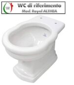 Copriwater Royal Althea legno rivestito in resina poliestere bianco cerniere oro - immagine 3