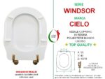 Copriwater Windsor Cielo legno rivestito in resina poliestere bianco cerniere oro - immagine 2