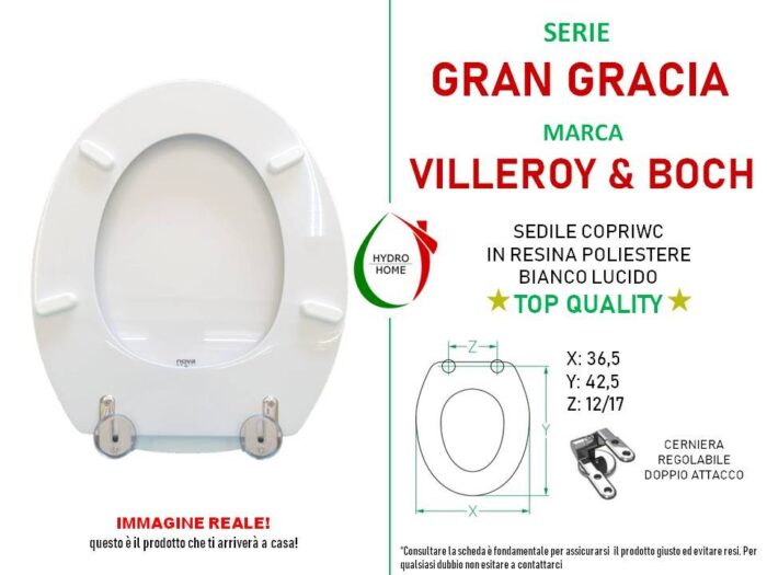 Copriwater Gran Gracia Villeroy & Boch legno rivestito in resina poliestere bianco - immagine 2