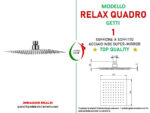 Soffione Doccia Relax Quadro 20 a soffitto inox monogetto - immagine 2