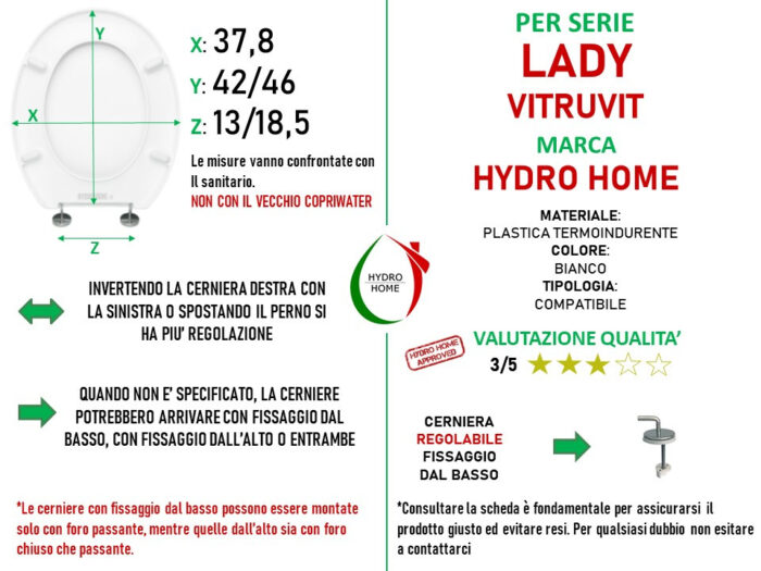 Copriwater Lady Vitruvit termoindurente bianco - immagine 2