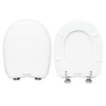 Copriwater Young Vitruvit legno rivestito in resina poliestere bianco