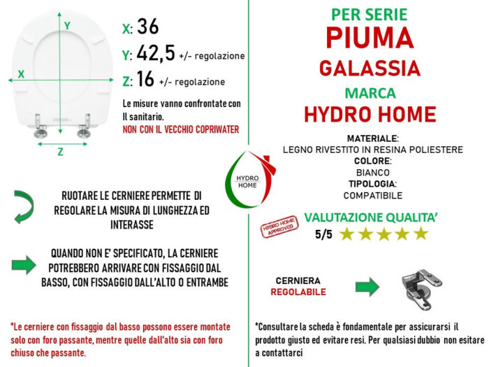 Copriwater Piuma Galassia legno rivestito in resina poliestere bianco - immagine 2