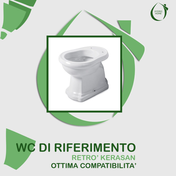 Copriwater Retrò Kerasan legno rivestito in resina poliestere bianco - immagine 5