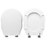 Copriwater Ellade Hidra legno rivestito in resina poliestere bianco
