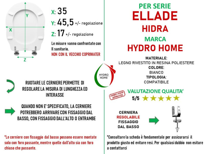 Copriwater Ellade Hidra legno rivestito in resina poliestere bianco - immagine 2
