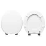 Copriwater Full 48 Azzurra legno rivestito in resina poliestere bianco