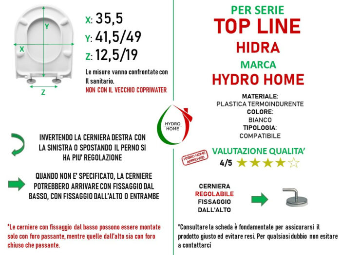Copriwater Top Line Hidra termoindurente avvolgente bianco - immagine 2