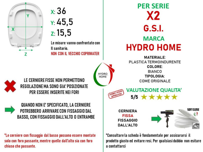 Copriwater X2 GSI termoindurente avvolgente bianco come originale - immagine 3