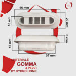 Kit 4 pezzi paracolpi PAR002 rettangolari grigi in gomma per Copriwater sedile Wc - immagine 2