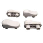 Kit 4 pezzi paracolpi PAR003 con scalino grigi in gomma per Copriwater sedile Wc