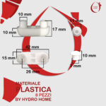 Kit 8 pezzi paracolpi PAR006 misti bianchi in plastica per Copriwater sedile Wc - immagine 2