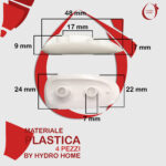 Kit 4 pezzi paracolpi PAR007 piatti grigi in plastica per Copriwater sedile Wc - immagine 2