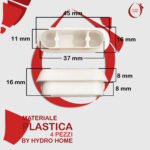 Kit 4 pezzi paracolpi PAR013 rettangolari bianchi in plastica per Copriwater sedile Wc - immagine 2