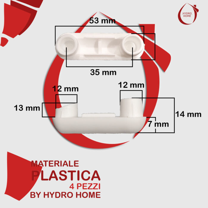 Kit 4 pezzi paracolpi PAR016 rettangolari bianchi in plastica per Copriwater sedile Wc - immagine 2