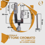 Cerniere fisse inclinate fissaggio dal basso cromo lucido - immagine 2