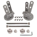 Kit Cerniere universali regolabili fissaggio dal basso Acciaio INOX per copriwater in legno