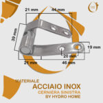 Kit Cerniere universali regolabili fissaggio dal basso Acciaio INOX per copriwater in legno - immagine 2