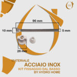 Kit Cerniere universali regolabili fissaggio dal basso Acciaio INOX per copriwater in legno - immagine 4