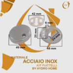 Kit Cerniere universali regolabili fissaggio dal basso Acciaio INOX per copriwater in legno - immagine 5