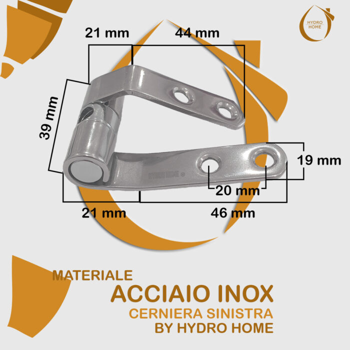 Kit Cerniere universali regolabili fissaggio dall'alto Acciaio INOX per copriwater in legno - immagine 2