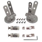 Kit Cerniere universali regolabili fissaggio dall'alto Acciaio INOX per copriwater in legno