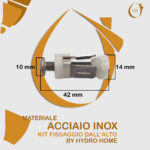 Kit Cerniere universali regolabili fissaggio dall'alto Acciaio INOX per copriwater in legno - immagine 4