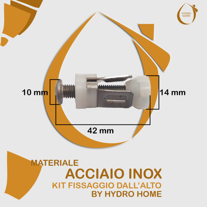 Kit Cerniere universali regolabili fissaggio dall'alto Acciaio INOX per copriwater in legno - immagine 4