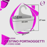 Kit 2 pezzi Cestino Portaoggetti con gancio per doccia, cucina, lavanderia Bianco - immagine 2
