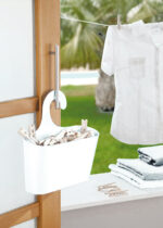 Kit 2 pezzi Cestino Portaoggetti con gancio per doccia, cucina, lavanderia Bianco - immagine 3