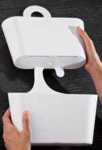Kit 2 pezzi Cestino Portaoggetti con gancio per doccia, cucina, lavanderia Bianco - immagine 4