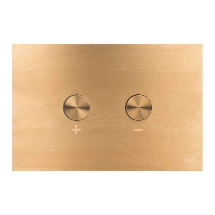 Placca doppio tasto Blink Oro Light Spazzolato cassetta incasso Oli - immagine 1