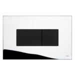 Placca doppio tasto Karisma Cromo Lucido con tasti Neri Soft Touch cassetta incasso Oli