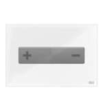 Placca doppio tasto Oceania Vetro Bianco Lucido tasti Inox Cromo Satinato cassetta incasso Oli