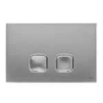 Placca doppio tasto Plain Cromo Satinato cassetta incasso Oli