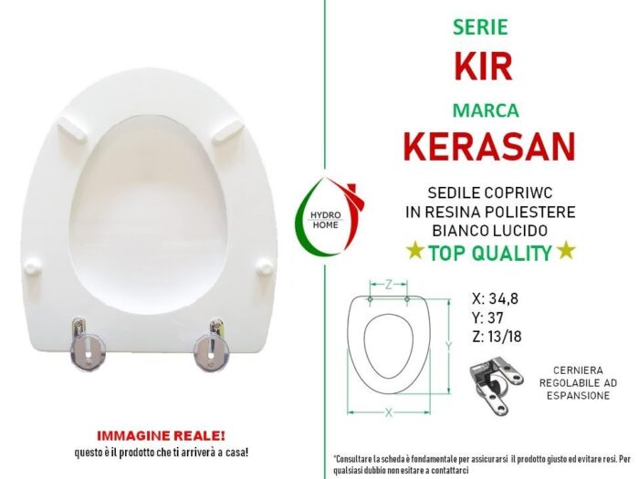 Copriwater Kir Kerasan legno rivestito in resina poliestere bianco - immagine 2
